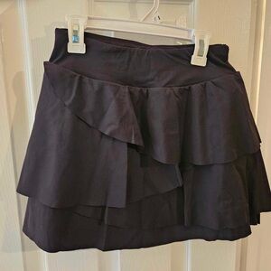 Black Ruffled Mini Tennis Skirt